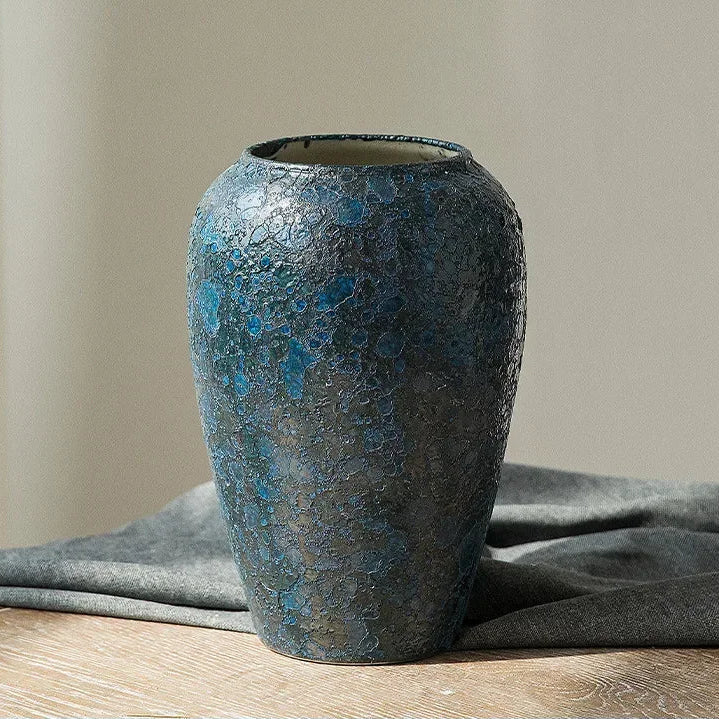 Indigo Crackle Vase