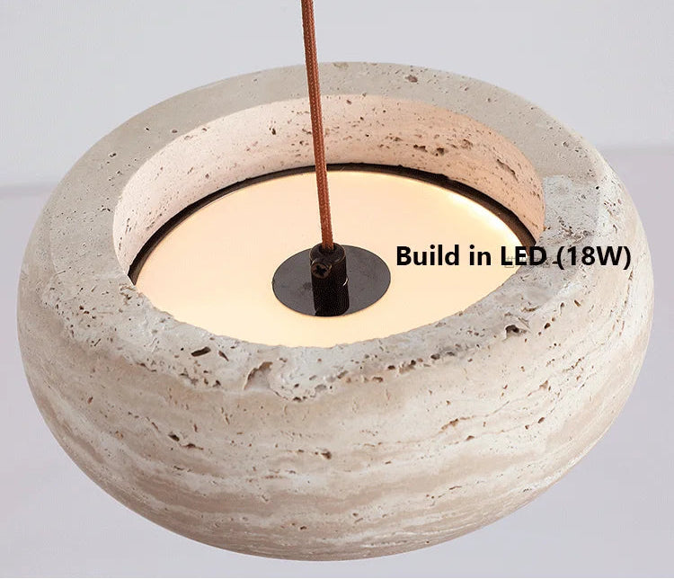 Tamburo Travertine Pendant