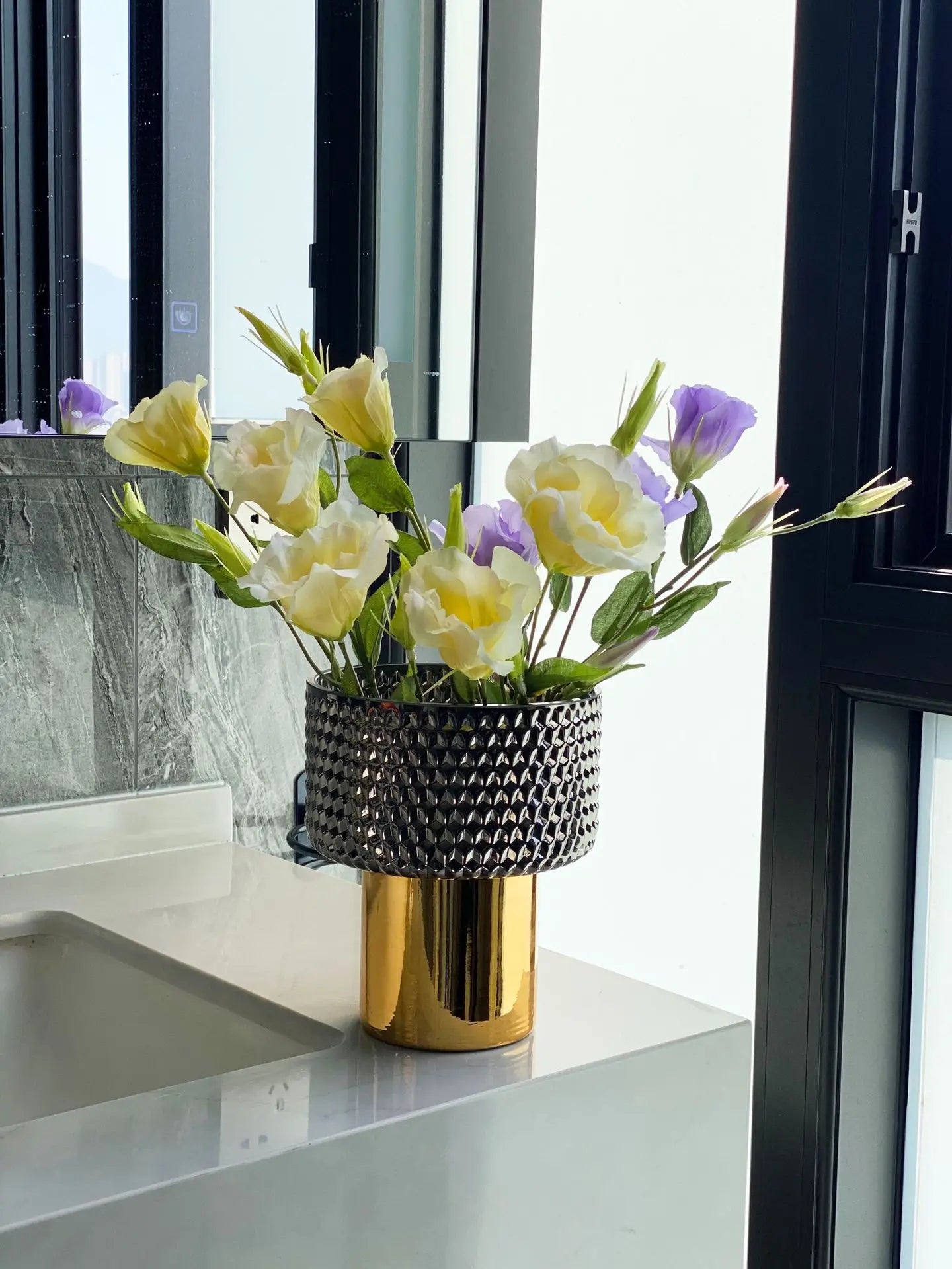 Golden Grid Vase Collection