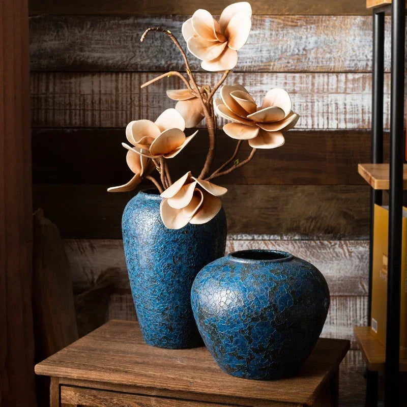 Indigo Crackle Vase