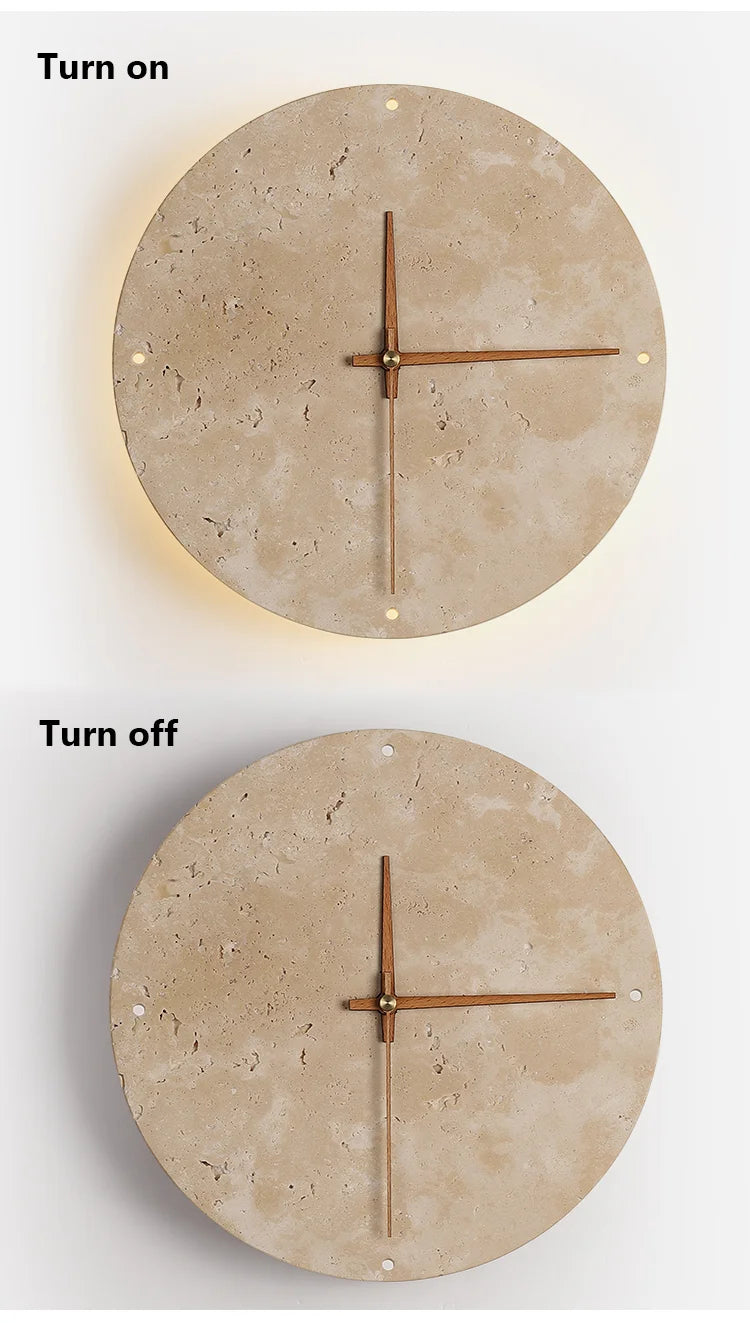 Ora Travertine Clock