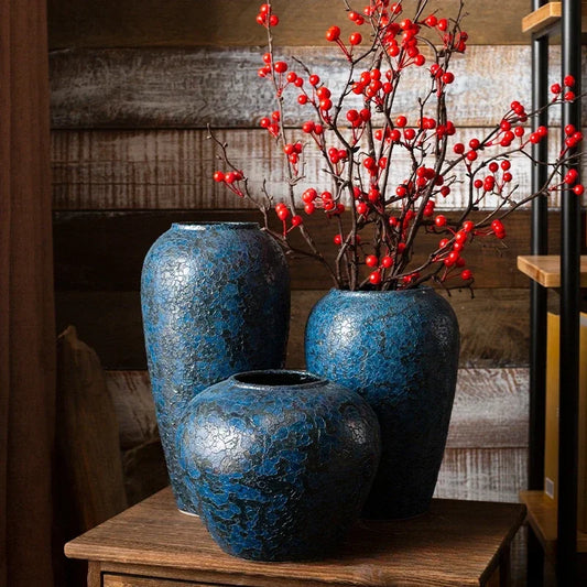 Indigo Crackle Vase