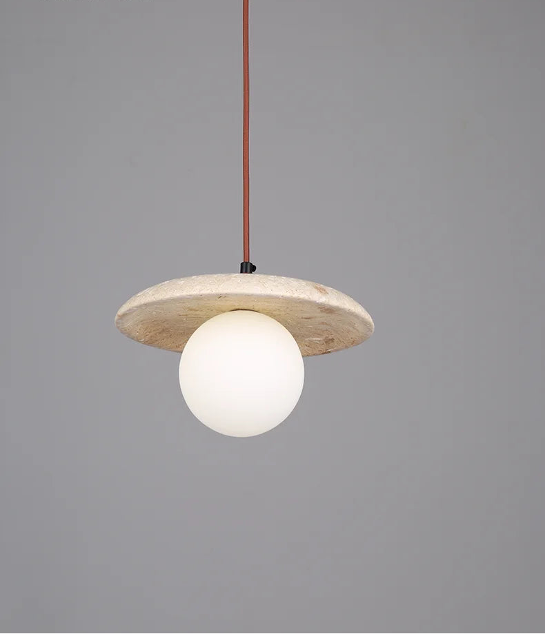Saturn Travertine Pendant