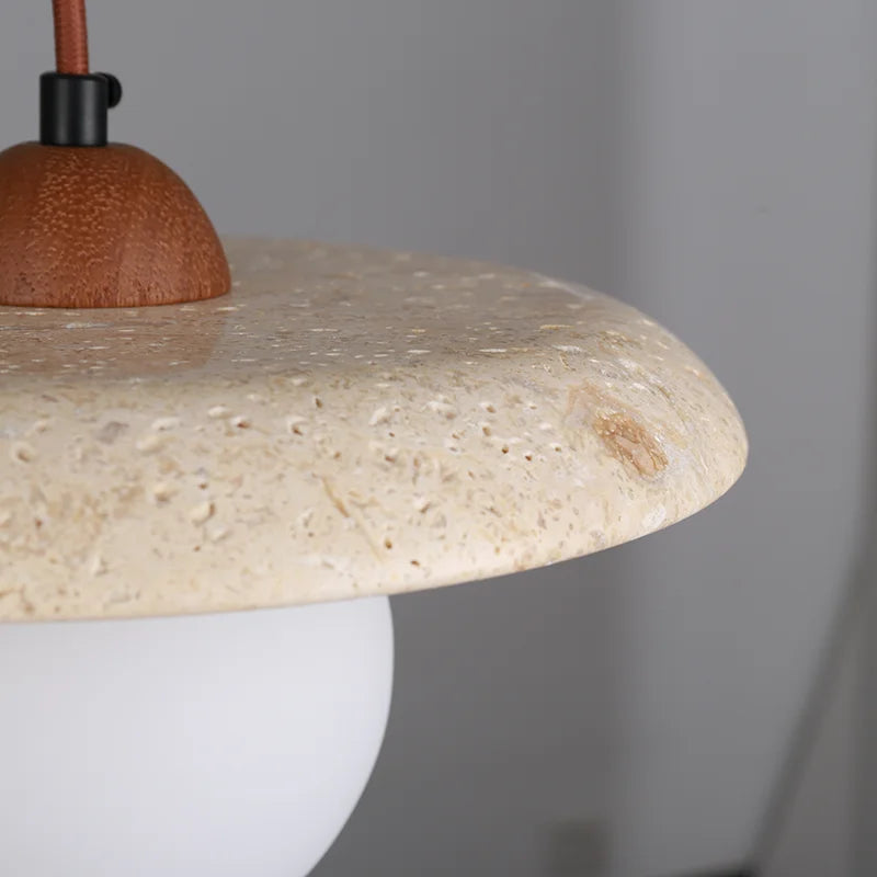 Saturn Travertine Pendant