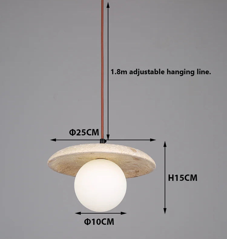 Saturn Travertine Pendant