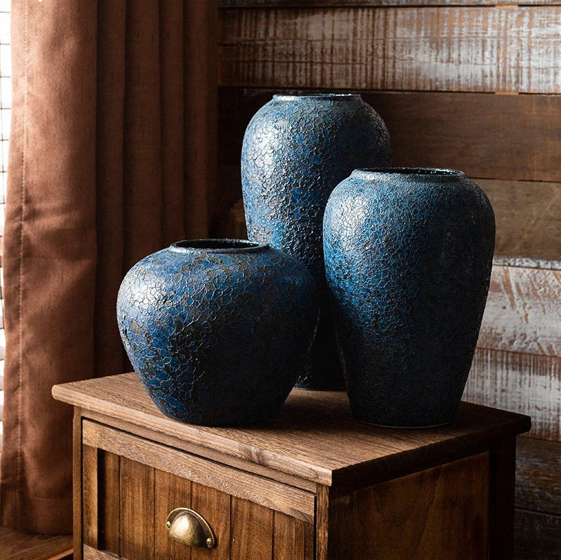 Indigo Crackle Vase
