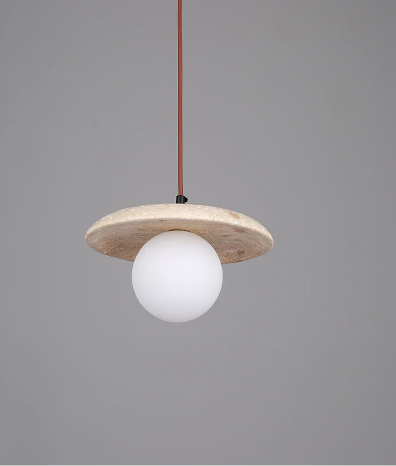 Saturn Travertine Pendant