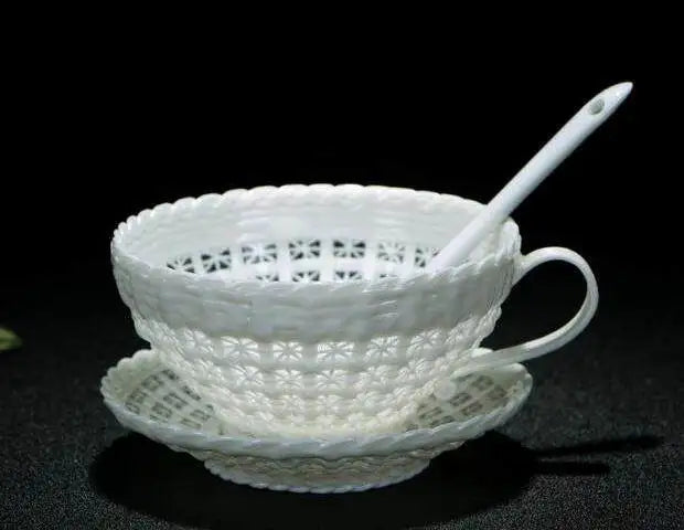 Celadon Weave Teacup