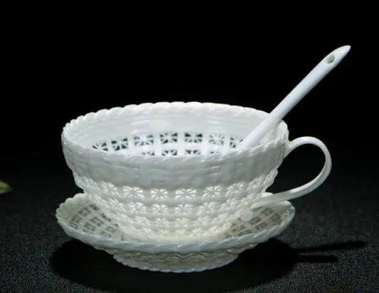 Celadon Weave Teacup
