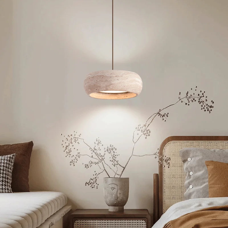 Tamburo Travertine Pendant
