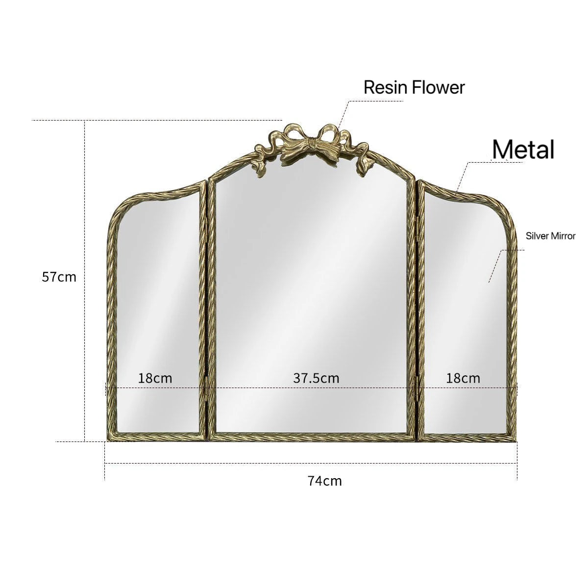 Lisette Trifold Mirror