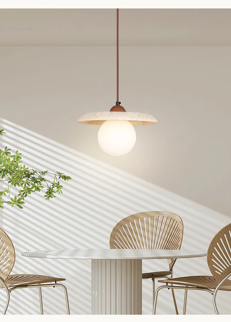 Saturn Travertine Pendant