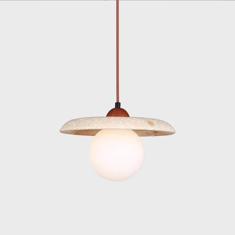 Saturn Travertine Pendant