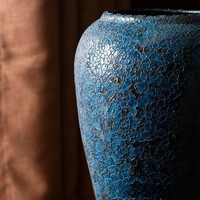 Indigo Crackle Vase