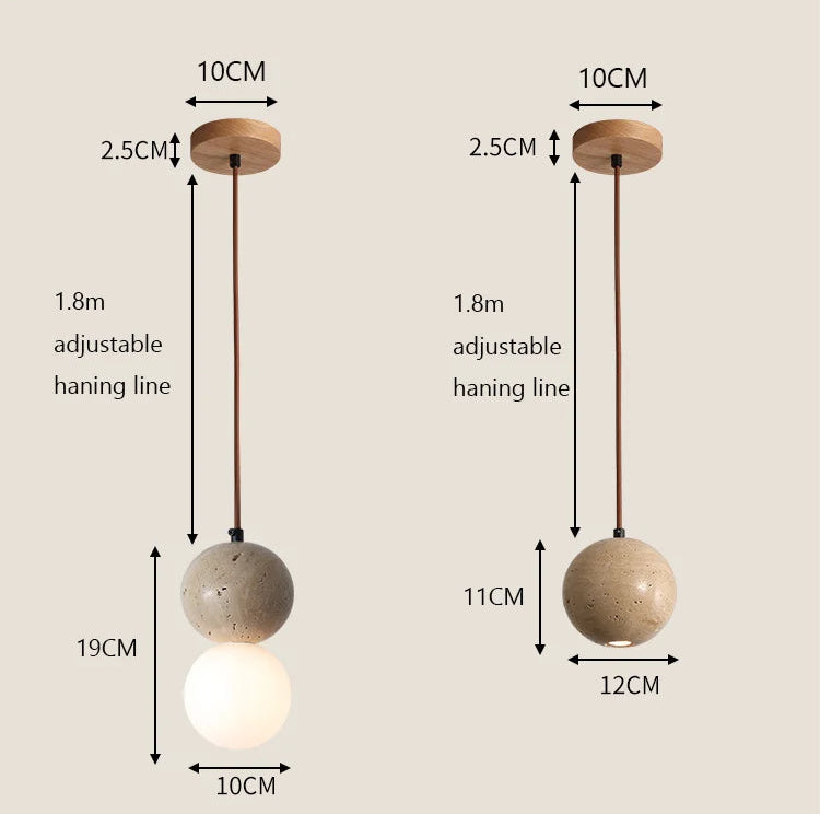 Eclipse Travertine Pendant