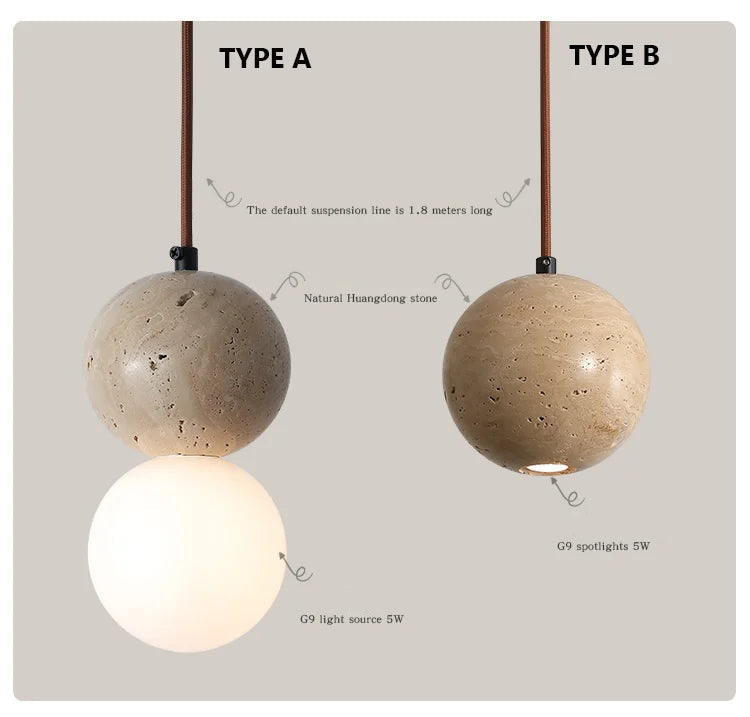 Eclipse Travertine Pendant