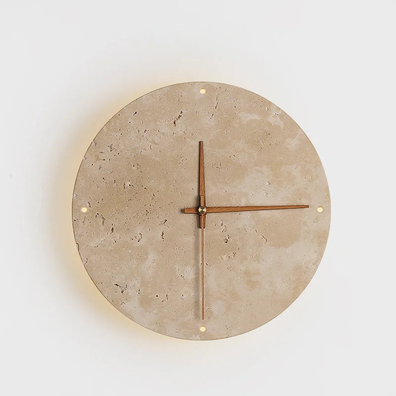 Ora Travertine Clock