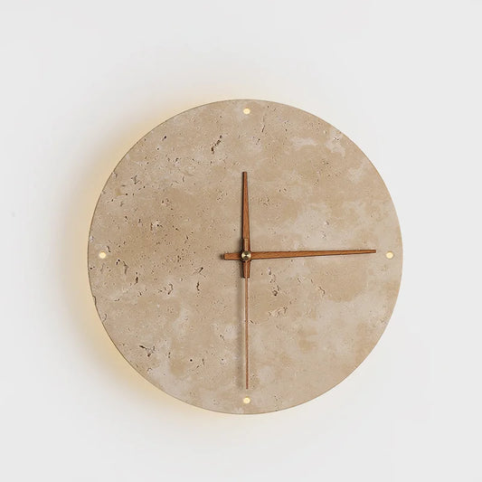Ora Travertine Clock