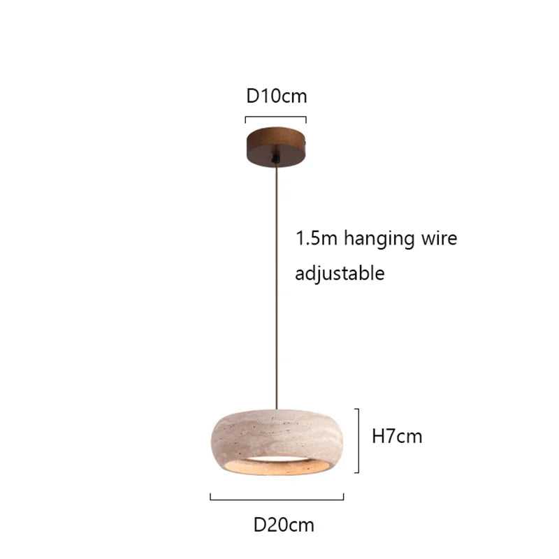 Tamburo Travertine Pendant